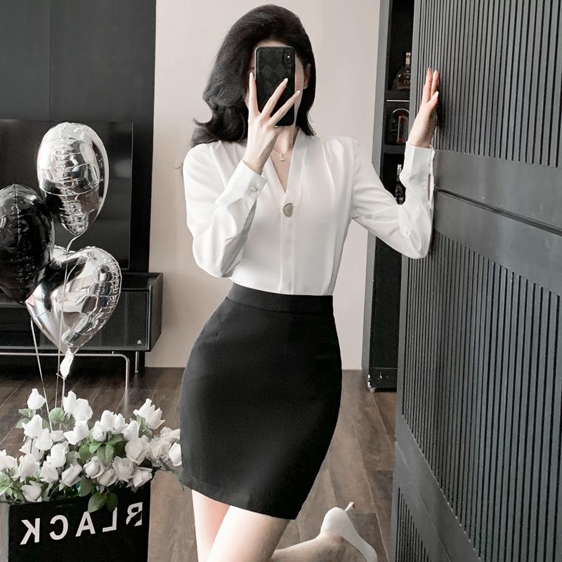 白衬衫套装女2025新款秋季高级感空姐制服客服工作服售楼部职业装