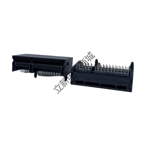 全新国产 PCIE 显卡插槽 64PIN 卧式插针DIP X4 90度弯角主板卡槽