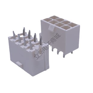 ATX电源插座连接器 2*4P 双排 无柱 高温料 白色 REFURBISHED