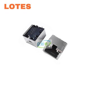 LOTES AJKM0036-P001A 单口网口 RJ45 LED 左黄右绿 电压30V