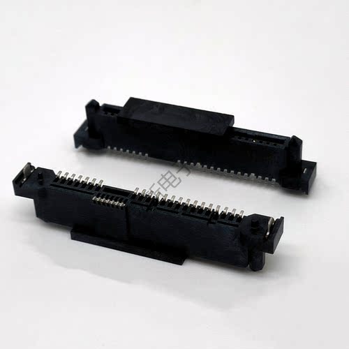 原装现货SATA7+15P母座贴片22P卧贴板 6.74H固定脚接口连接器插座