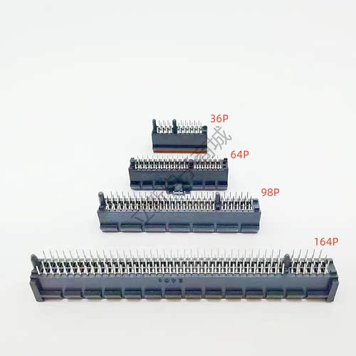 原装PCIE显卡插槽1X 4X 8X 16X导柱式36P 64P 98P 164P 插座现货