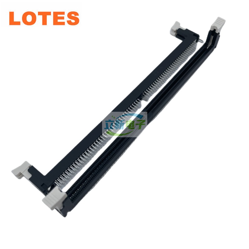 L0TES ADDR0143-K036C 黑体白耳 镀金30u 脚长3.1mm DDR4内存卡槽