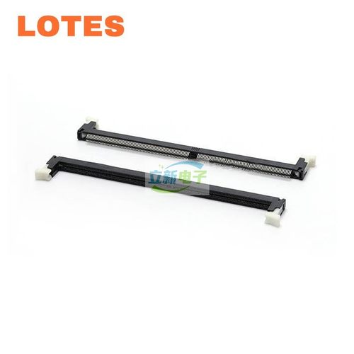 LOTES ADDR0242 连接器DDR4 4代内存插槽 288PIN夹板式 黑体白耳