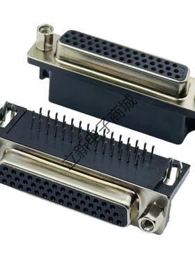 现货DB44焊板式接插头 90°黑色弯角焊接头 DB44弯脚焊板冲针母头