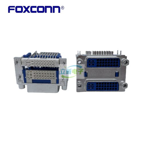 Foxconn/富士康QH11121-BAE1-4F 双层DVI24+5 90度弯针双胞胎母座
