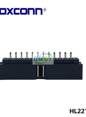 富士康 HL2212F 2*12P 24P 简牛母座 立式插针黑色Header连接器