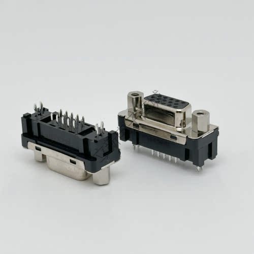 DB15母头 180度直插立式 15p立式母座 VGA串口10H RS232/485直插