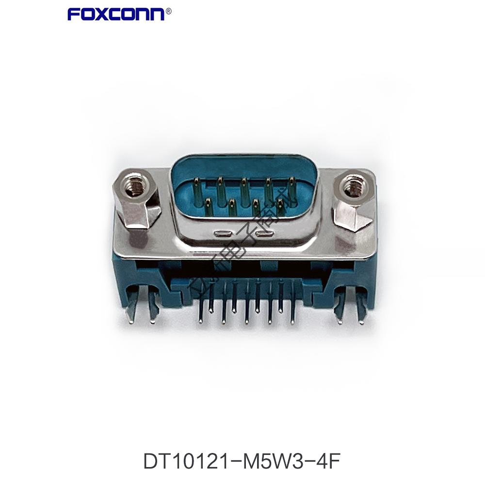 富士康原装DT10121-M5W3-4F DB9公头VGA绿色两边带螺母连接器现货