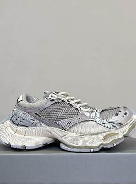 KAPIIT【专柜同款】扭曲鞋面~钉书机运动鞋做旧厚底增高老爹鞋男