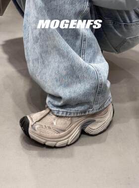 KAPIIT廓型设计~6xl老爹鞋女2025新款厚底做旧情侣休闲运动鞋5.5C