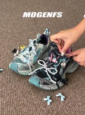 KAPIIT出入无压力~25新款正确做旧老爹鞋女款厚底情侣运动鞋脏脏