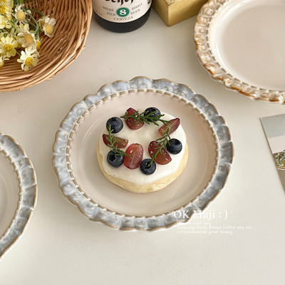 复古花边陶瓷蛋糕甜品盘