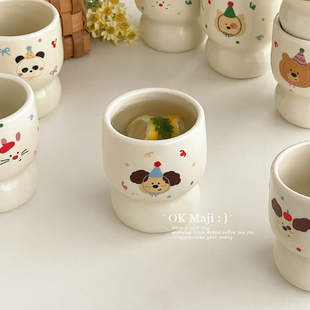 创意马克杯奶油风杯子可爱陶瓷手握杯高颜值早餐杯家用水杯雪糕杯
