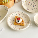 下午茶甜品盘可爱少女心陶瓷盘子菜盘家用2025新款 高颜值早餐盘子