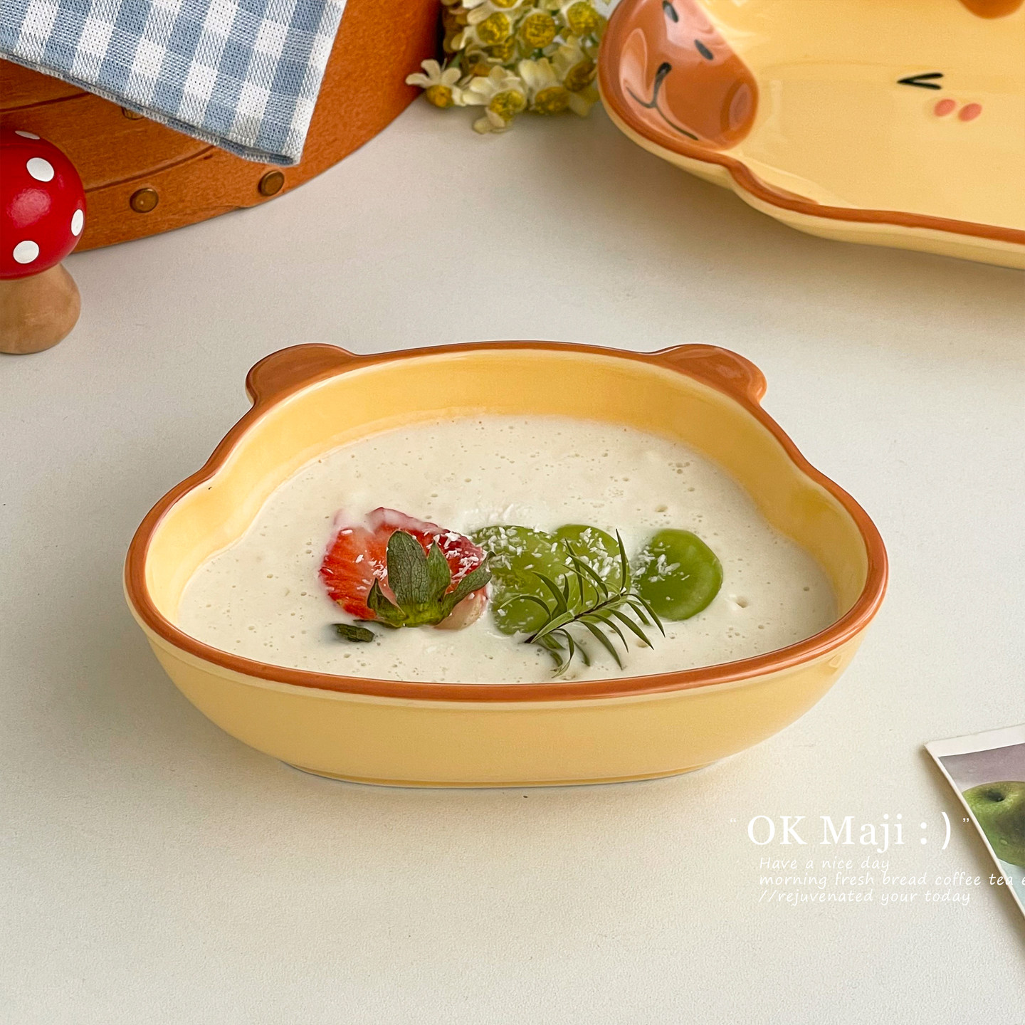 ins卡皮巴拉碗陶瓷高颜值燕麦酸奶碗可爱餐具家用好看漂亮米饭碗,餐饮具,碗,淘宝优惠券,粉丝福利购,淘宝优惠卷