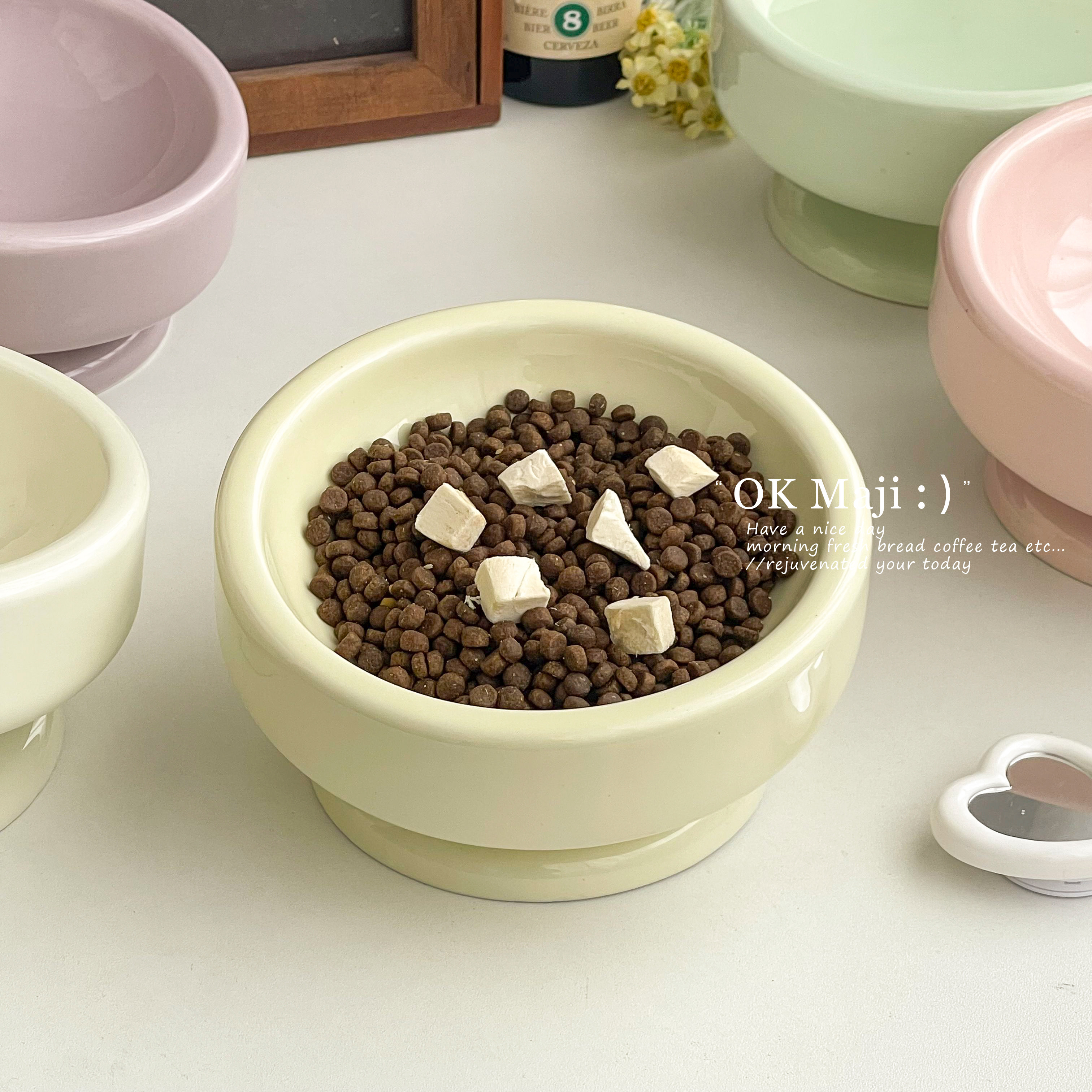 高颜值宠物碗陶瓷猫碗保护颈椎猫咪高脚碗防打翻猫粮碗防蚂蚁狗碗,宠物/宠物食品及用品,猫狗碗/慢食碗,淘宝优惠券,粉丝福利购,淘宝优惠卷