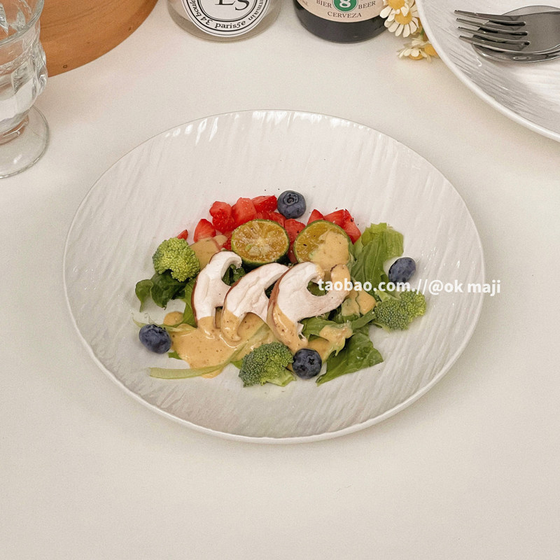 特别好看的盘子高级感餐盘家用早餐盘深盘餐厅沙拉盘菜盘陶瓷果盘,餐饮具,盘,淘宝优惠券,粉丝福利购,淘宝优惠卷