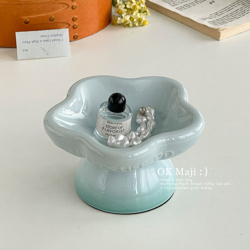 创意花型入户玄关钥匙收纳摆件陶瓷置物架鞋柜酒柜放钥匙的收纳盒