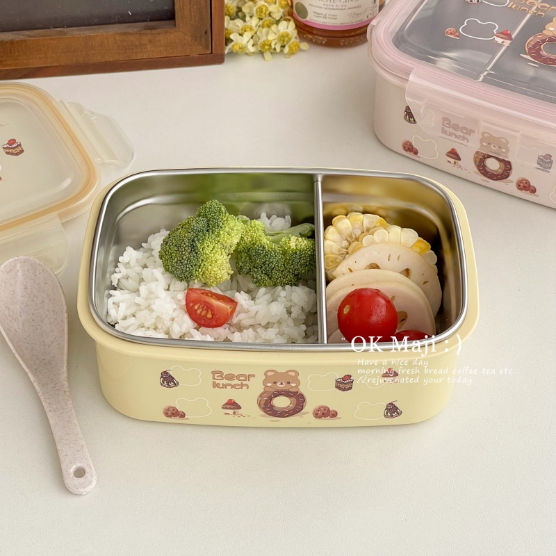 可爱卡通不锈钢保温分格饭盒
