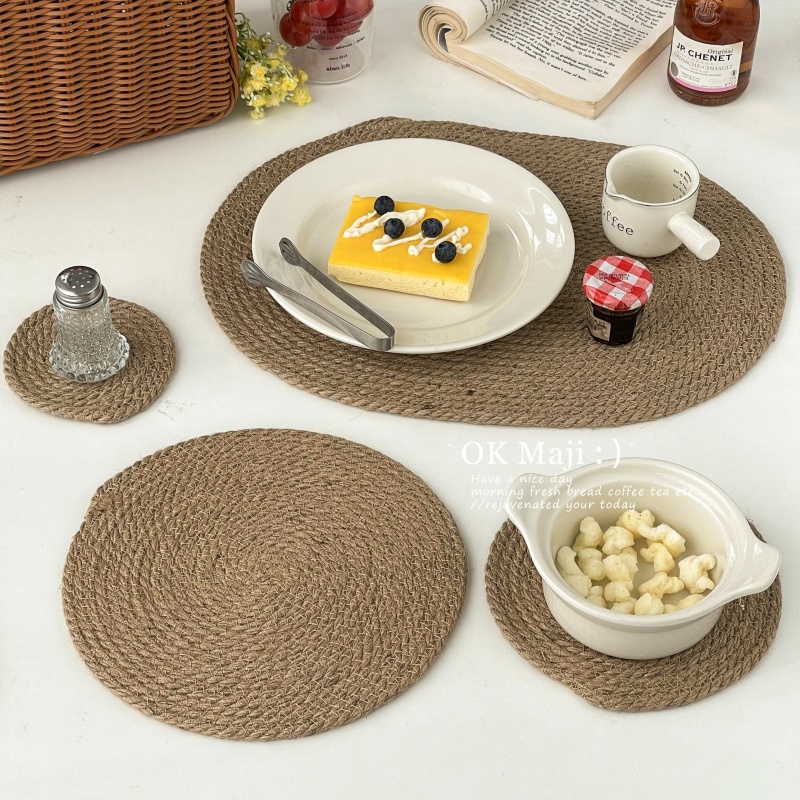 2025新款日式麻绳编织餐垫