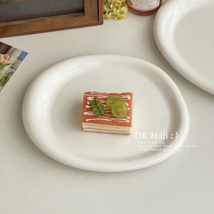 ins特别好看的盘子陶瓷创意异形盘子特别好看的蛋糕甜品盘早餐盘