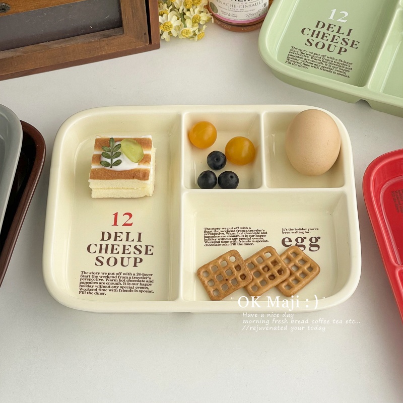 高级感陶瓷211减脂餐分格盘