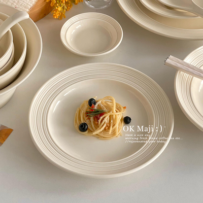 高级感家用陶瓷盘子草帽盘