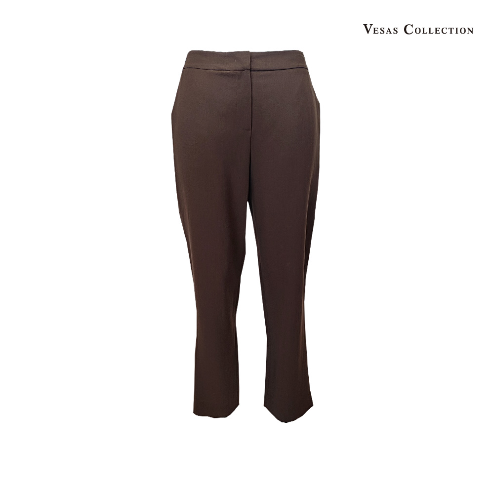 vesas collection 唯尚女装专柜正品裤子 咖色很美 高腰复古修身
