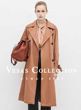 Vesas Collecion A0300经典英伦双排扣风衣外套