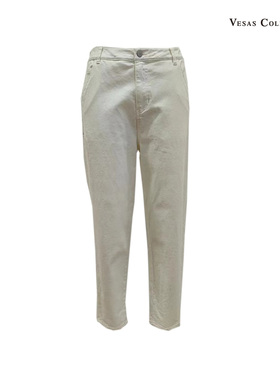 vesas唯尚女装棉质渐变灰色阔腿牛仔裤夏季新款设计感 高腰直筒