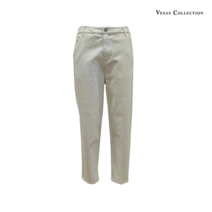 设计感 vesas唯尚女装 新款 夏季 高腰直筒 棉质渐变灰色阔腿牛仔裤