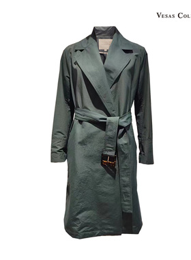 vesascollection A0296法式复古气质风中长款风衣