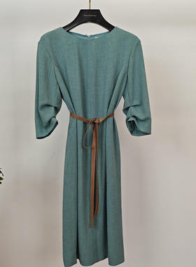 vesas collection唯尚女装专柜正品圆领显瘦宽松法式长袖连衣裙