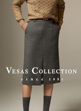 Vesas Collection新款时尚经典极简廓形修身设计款半身裙S0783