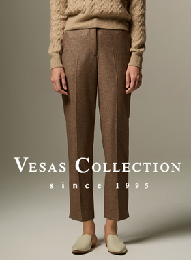 Vesas Collection T1311驼金纱线混纺通勤女裤