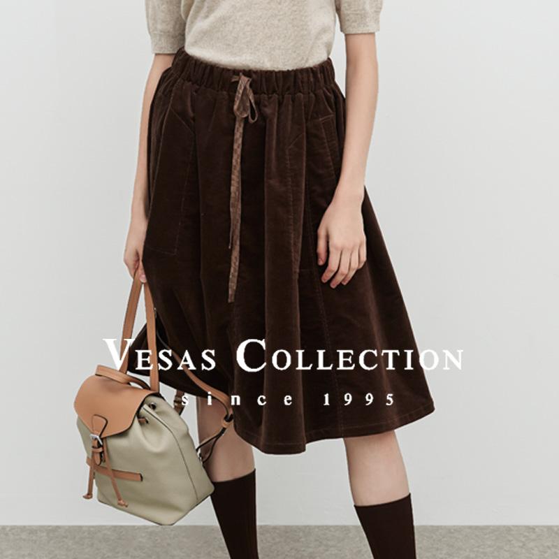 Vesas Collection S0736进口条绒半裙