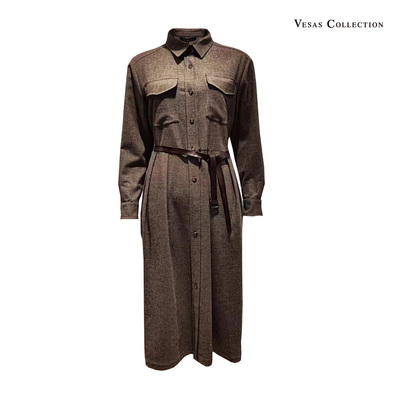 唯尚vesascollection女装羊毛连衣裙小香风复古女裙D1326