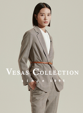 Vesas Collection J1108 英伦复古格纹修身羊毛西装(同款T1470）