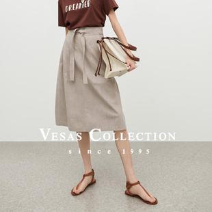 Vesas S0735仿麂皮沙丘色半裙 Collection