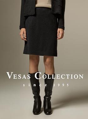 Vesas Collection新款简约利落通勤修身短款设计款半身裙S0782