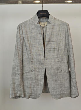 vesas唯尚女装25年夏季新款西装亚麻西服上衣外套气质