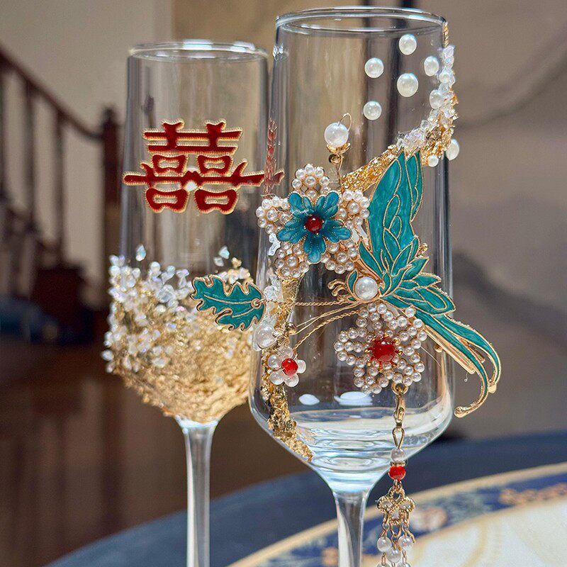 新中式敬酒杯diy材料包