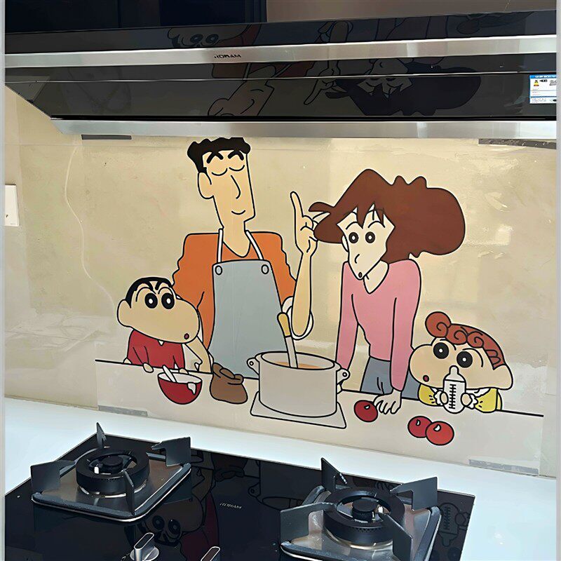 蜡笔小新厨房防油贴无胶自粘