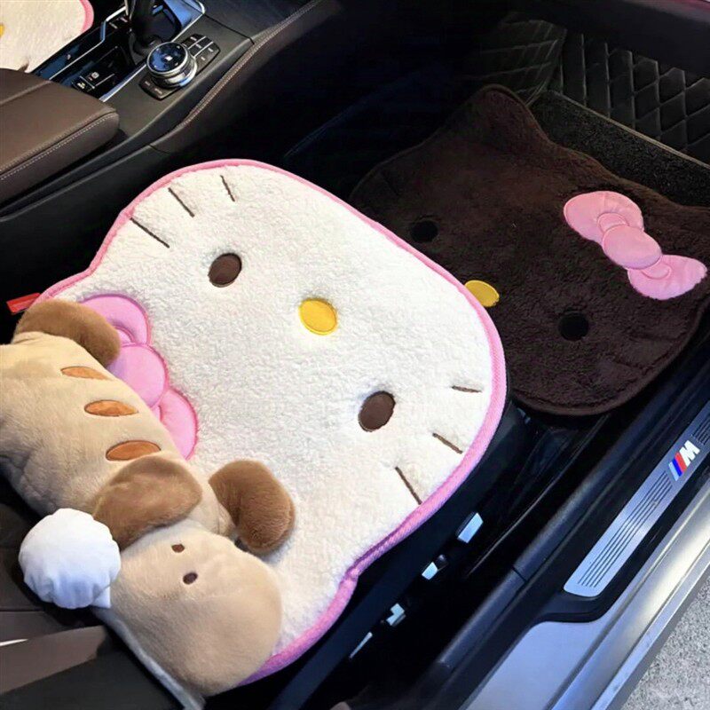 【车内好物】哈喽kitty汽车坐垫脚垫秋冬毛绒通用耐脏防滑脚踏垫,汽车用品/电子/清洗/改装,通用座套/座垫,淘宝优惠券,粉丝福利购,淘宝优惠卷