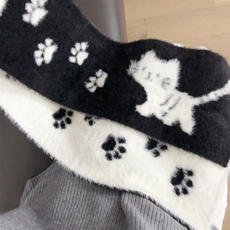 踏雪小猫日系围巾保暖