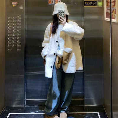 韩系小个子羊羔毛外套女2
