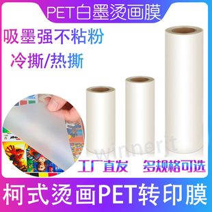 白墨烫画PET膜柯式 DTF打印机印花抖粉机专用冷热撕秒撕热转打印膜