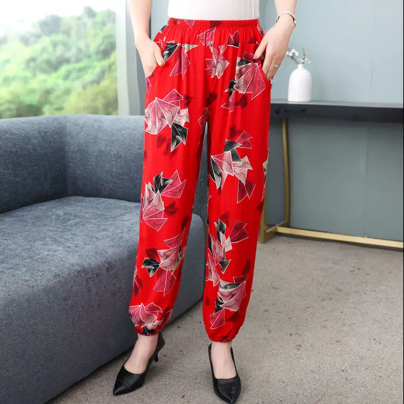 Брюки для отдыха, летние тонкие фонарики (?) oversize, для среднего возраста