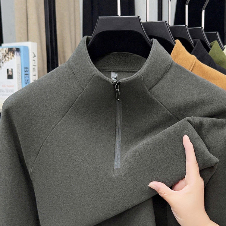 半拉链立领打底衫抓绒保暖上衣